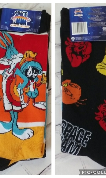 NWT Space Jam set of 2 pair long socks - Picture 1 of 5